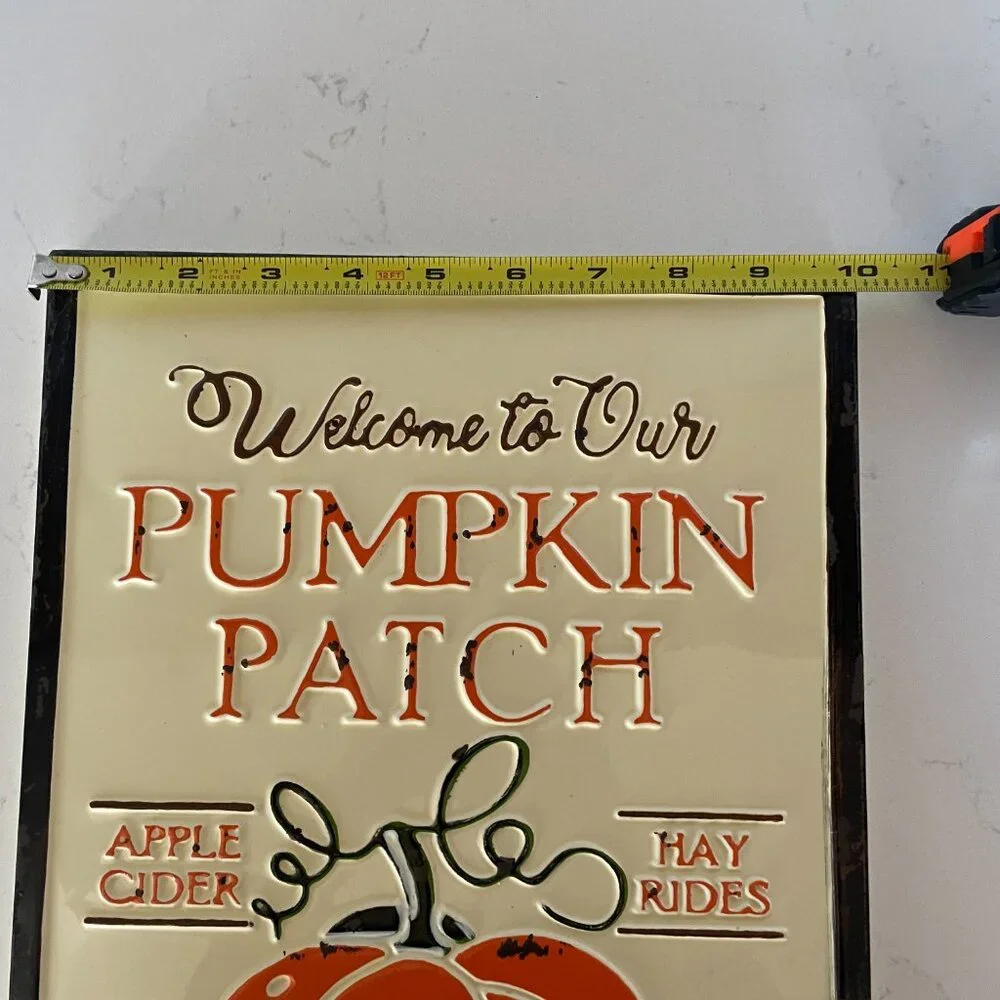 Welcome to Our Pumpkin Patch Metal Sign Fall Home Decor,‎ Halloween Decoration